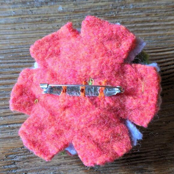 ⭐3 for $20⭐ Upcycled Felted Wool Flower Pin - Picture 4 of 7